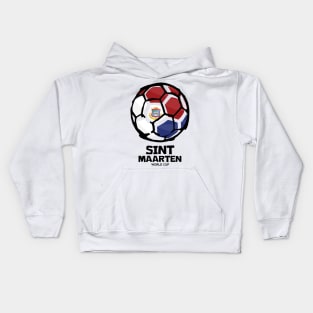 Sint Maarten Football Country Flag Kids Hoodie